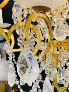 12 Light Gilt Metal Rock Crystal Chandelier Hollywood Regency in Style - 2980695