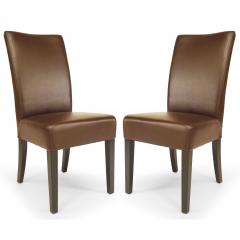 12 Mid Century Brown Parsons Side Chairs - 4735065