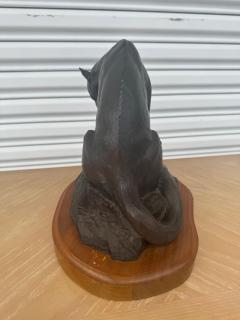 12 Nicholas Wilson Bronze Mountain Lion Sculpture on Wood Base 3 25 - 4424095