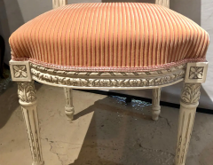 12 Swedish Louis XVI Style Dining Side Chairs Painted Carved Frames New Fabric - 2668407