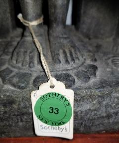 12C Vishnu Dark Grey Sandstone Carving - 3458064