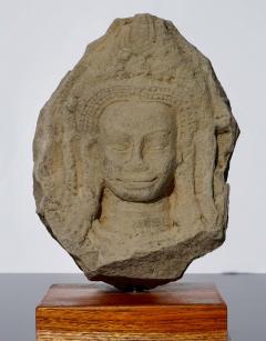 12th Century Khmer Sandstone Buddha Apsara Head - 3009163