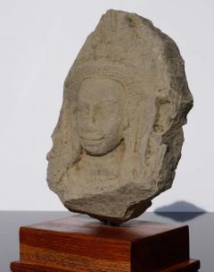 12th Century Khmer Sandstone Buddha Apsara Head - 3009164