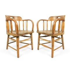 13 American Captains Style Oak Armchairs - 4734995