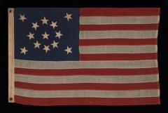 13 Stars In A Medallion Configuration On A Small Scale Antique American Flag - 611998