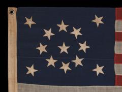 13 Stars In A Medallion Configuration On A Small Scale Antique American Flag - 611999