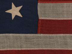 13 Stars In A Medallion Configuration On A Small Scale Antique American Flag - 612000