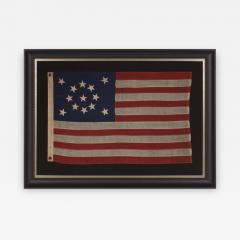 13 Stars In A Medallion Configuration On A Small Scale Antique American Flag - 612408
