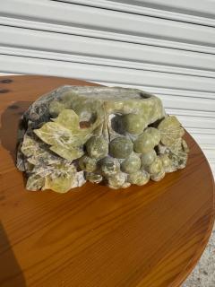 14 5 Jade 2 piece Sculpture of Grapes and Birds - 4432710