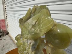 14 5 Jade 2 piece Sculpture of Grapes and Birds - 4432722