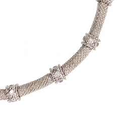 14 Karat Gold and Diamond Fancy Link Necklace 1 Carat Total Weighing 44 58 Grams - 2668191