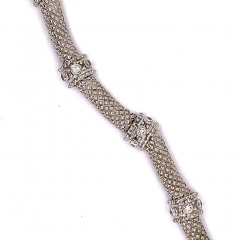 14 Karat Gold and Diamond Fancy Link Necklace 1 Carat Total Weighing 44 58 Grams - 2668196