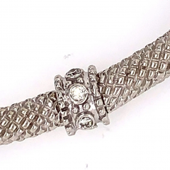 14 Karat Gold and Diamond Fancy Link Necklace 1 Carat Total Weighing 44 58 Grams - 2668222
