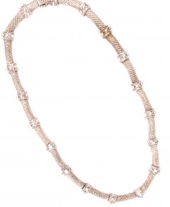 14 Karat Gold and Diamond Fancy Link Necklace 1 Carat Total Weighing 44 58 Grams - 2668258