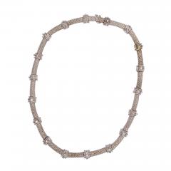 14 Karat Gold and Diamond Fancy Link Necklace 1 Carat Total Weighing 44 58 Grams - 2671524