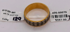 14 Karat Two Tone Band Ring or Wedding Band - 2658333