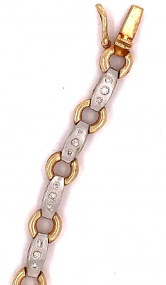 14 Karat Two Tone Fancy Link Bracelet - 2828038