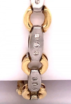 14 Karat Two Tone Fancy Link Bracelet - 2828042