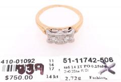 14 Karat Two Tone Fashion Diamond Ring Engagement - 2930964