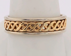 14 Karat Two Tone Gold Band Ring Bridal or Wedding Ring - 2658308