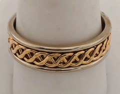 14 Karat Two Tone Gold Band Ring Bridal or Wedding Ring - 2658321