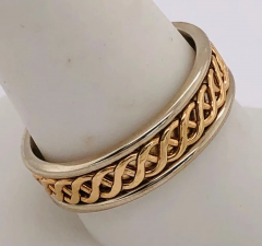 14 Karat Two Tone Gold Band Ring Bridal or Wedding Ring - 2658344