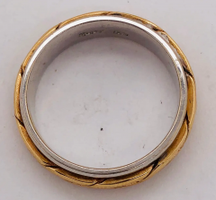 14 Karat Two Tone Gold Braid Styled Band or Wedding Ring - 2658289