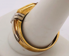 14 Karat Two Tone Gold Contemporary Ring with Diamonds 0 75 Total Diamond Weight - 2658304