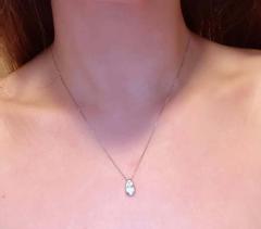 14 Karat White Gold 16 Inch Free Form Necklace with Diamond Pendant - 2712759