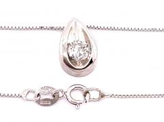 14 Karat White Gold 16 Inch Free Form Necklace with Diamond Pendant - 2712761