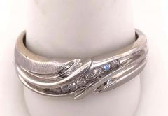 14 Karat White Gold Band Ring Wedding Band 20 Total Diamond Weight - 2659389