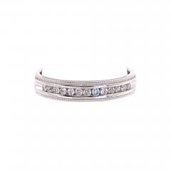 14 Karat White Gold Band Ring Wedding Band with 25 Total Diamond Weight - 2666241