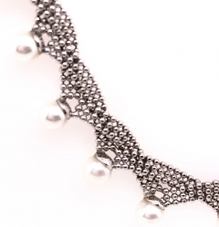 14 Karat White Gold Beaded Necklace - 2621763