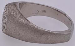 14 Karat White Gold Brushed Finish Diamond Cluster Fashion Ring 1 50 TDW - 2695758