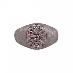 14 Karat White Gold Brushed Finish Diamond Cluster Fashion Ring 1 50 TDW - 2700709