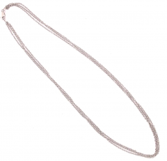 14 Karat White Gold Cable Link Three Strand Necklace - 2588518