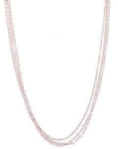 14 Karat White Gold Cable Link Three Strand Necklace - 2588522