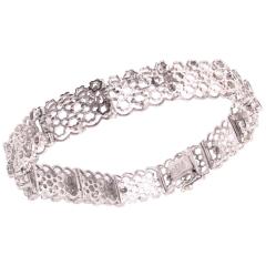 14 Karat White Gold Contemporary Bracelet with Round Diamonds - 1244523