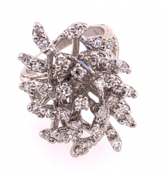 14 Karat White Gold Contemporary Diamond Cluster Ring - 2562685