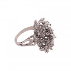 14 Karat White Gold Contemporary Diamond Cluster Ring - 2565084