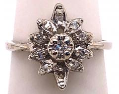 14 Karat White Gold Contemporary Ring Diamond Floral Design 0 33 TDW - 2940785