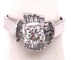 14 Karat White Gold Contemporary Ring with Diamond Cluster 1 00 TDW - 1254898