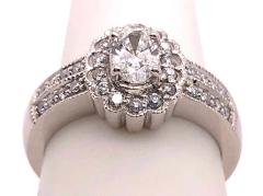 14 Karat White Gold Contemporary Ring with Diamonds Engagement 1 00 TDW - 1254942