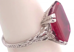 14 Karat White Gold Contemporary Ruby Style Ring - 2827957