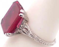 14 Karat White Gold Contemporary Ruby Style Ring - 2827966