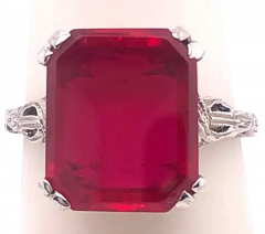 14 Karat White Gold Contemporary Ruby Style Ring - 2827970