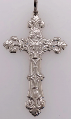 14 Karat White Gold Cross Religious Pendant - 2588504