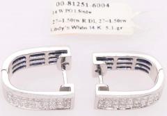 14 Karat White Gold Diamond And Sapphire Reversible Hoop Earrings - 1245365