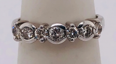 14 Karat White Gold Diamond Band Anniversary Bridal Ring 0 75 TDW - 2562661