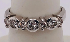 14 Karat White Gold Diamond Band Anniversary Bridal Ring 0 75 TDW - 2562669